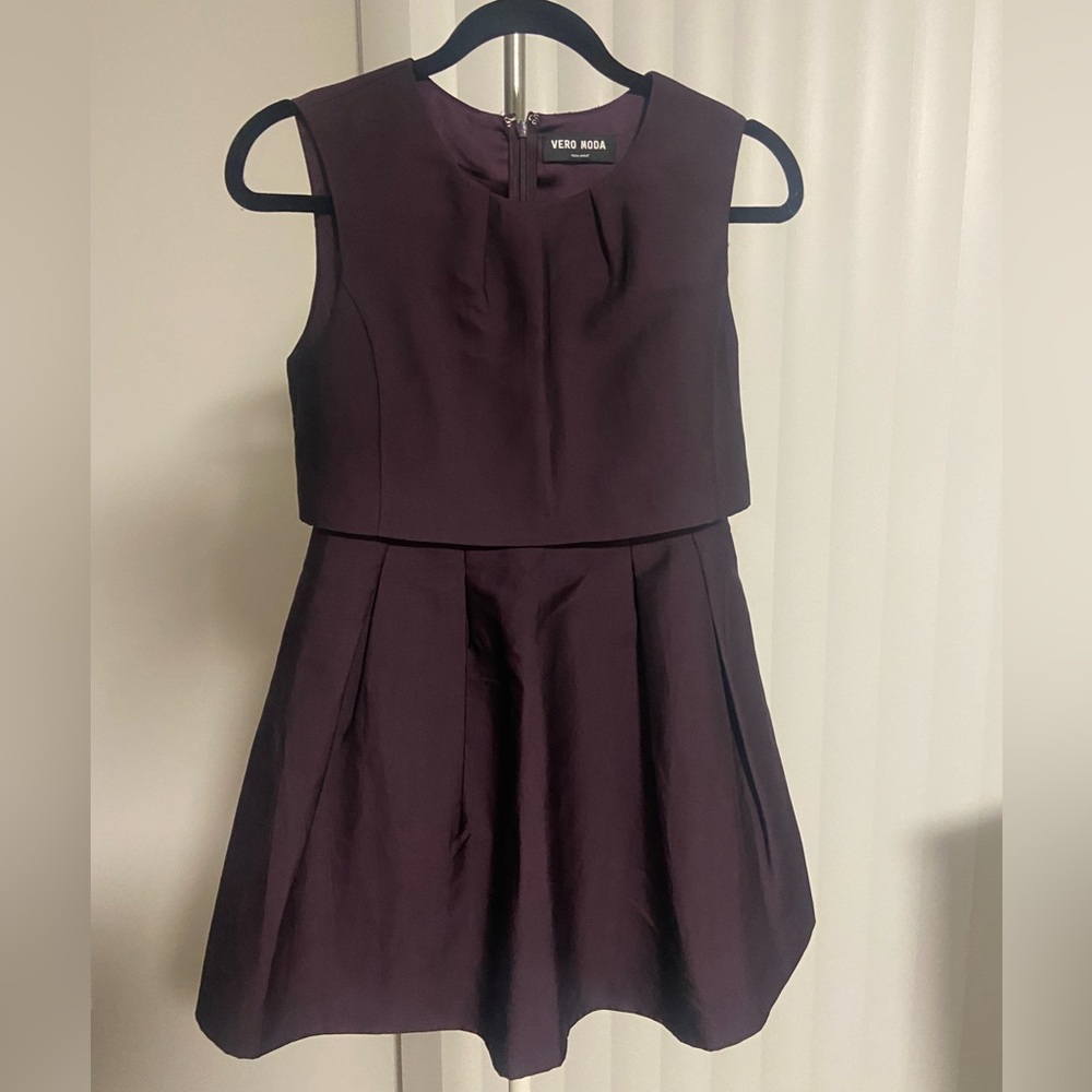 VERA MODA dark purple midi dress